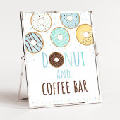 Blue Donut & Coffee Bar Birthday Sign Poster