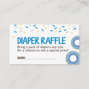 Blue Donut Diaper Raffel Ticket Begleitkarte