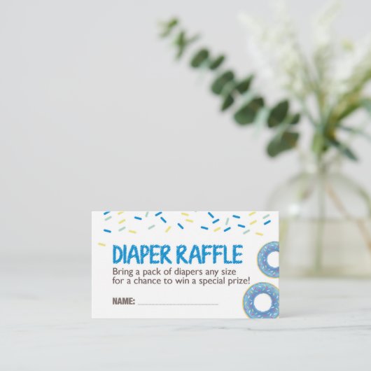Blue Donut Diaper Raffel Ticket Begleitkarte (Stehend Vorderseite)