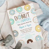Blue Donut & Diapers Baby Sprinkle Einladung