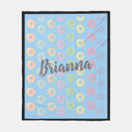 Blue Donut Individuelle Name Medium Fleece Blanket