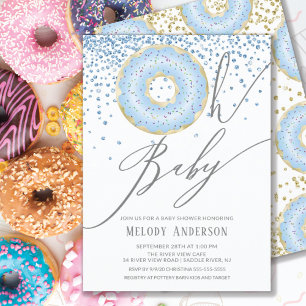 Blue Donut Oh Baby Boys Baby Dusche Einladung