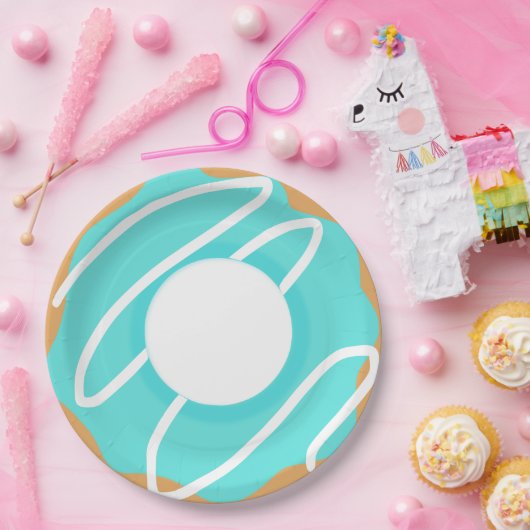 Blue Donut Pappteller (Party)