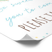 Blue Donut So Sweet Birthday Sign Poster (Ecke)