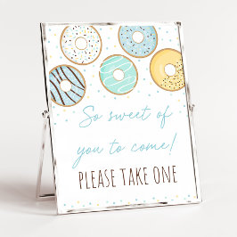 Blue Donut So Sweet Birthday Sign Poster
