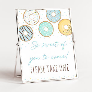 Blue Donut So Sweet Birthday Sign Poster