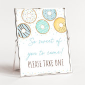 Blue Donut So Sweet Birthday Sign Poster
