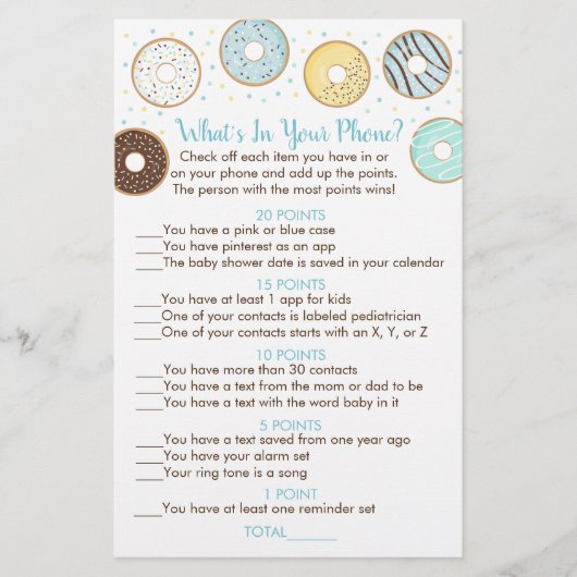 Blue Donut Was ist in deinem Handy-Duschspiel (Vorderseite)