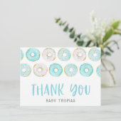 Blue Donuts Baby Dusche Danke (Stehend Vorderseite)