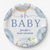 Blue Donuts Baby Shower Brunch  Pappteller (Vorderseite)