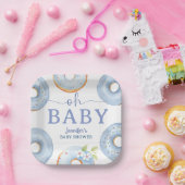 Blue Donuts Baby Shower Brunch Pappteller (Party)