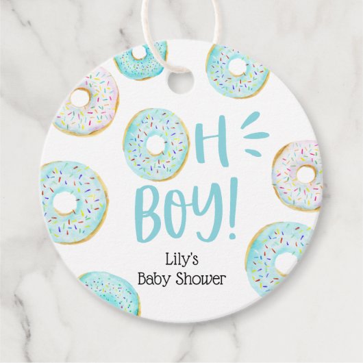 Blue Donuts Baby Sprinkle Classic Round Sticker Geschenkanhänger (Vorderseite)