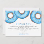 Blue Donuts Baby Sprinkle Dankeskarte (Vorderseite)