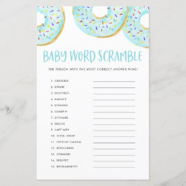 Blue Donuts Baby Word Scramble Baby Showspiel