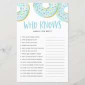 Blue Donuts, die Mama Best Baby Shower Game kennen (Vorderseite)