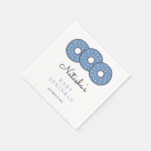 Blue Donuts Illustration Kinderdusche Sprinkle Serviette (Ecke)