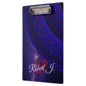 Blue Donuts In Outer Space Geometric Clipboard Klemmbrett (Links)