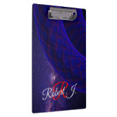 Blue Donuts In Outer Space Geometric Clipboard Klemmbrett (Rechts)