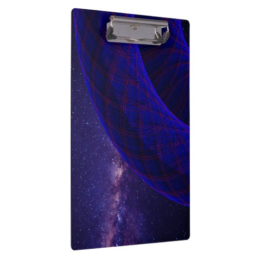 Blue Donuts In Outer Space Geometric Clipboard Klemmbrett (Rechts)