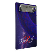 Blue Donuts In Outer Space Mini Clipboard Klemmbrett (Schrägansicht)