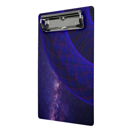 Blue Donuts In Outer Space Mini Clipboard Klemmbrett (Gewinkelt2)