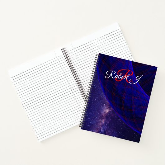 Blue Donuts In Outer Space Spiral Notebook Notizblock (Innenseite)