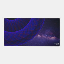 Blue Donuts in Space Geometric Mouse Pad Mat