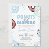Blue Donuts und Diapers Baby Dusche Einladung (Vorderseite)