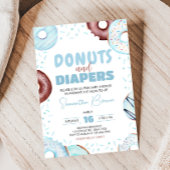 Blue Donuts und Diapers Baby Dusche Einladung
