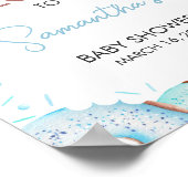 Blue Donuts und Windeln Begrüßungszeichen Poster (Ecke)