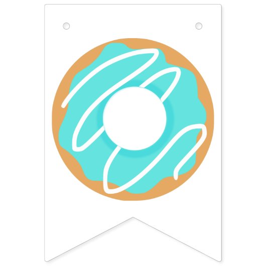 Blue Donuts Wimpelkette (Dritte Fahne)