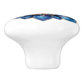 Blue Doodle 3D Mandala Keramikknauf (Seitenansicht)