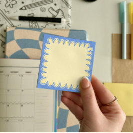 Blue Doodle Border Postit Notes 7,6 x 7,6 cm Post-it Klebezettel