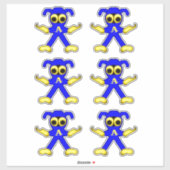 Blue Doodle Bug Man Niedlicher Cartoon Super Hero Aufkleber (Blatt)