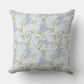 Blue Doodle Floral Kissen (Vorderseite)
