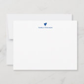 Blue Doodle Heart Formal Classic Family Mitteilungskarte (Vorderseite)