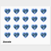 Blue Doodle Heart Sticker (Blatt)