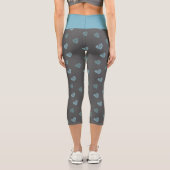 Blue Doodle Heart Yoga Pants Capri Leggings (Rückseite)