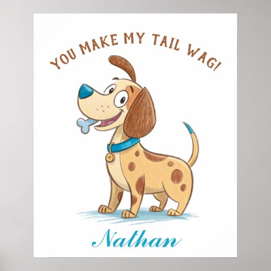 Blue Doodle Playful Pet, Floppy Eared Puppy Dodge  Poster (Vorne)