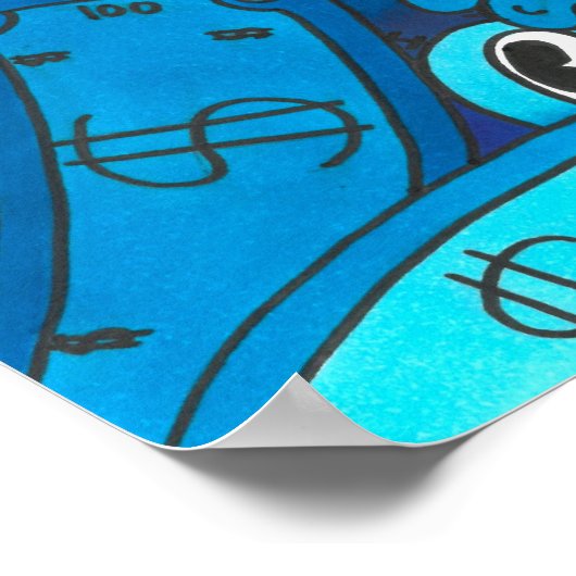 Blue Doodle Poster (Ecke)