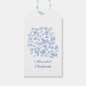 Blue Doodle Tropical Bachelorette Celebration Geschenkanhänger (Vorderseite)