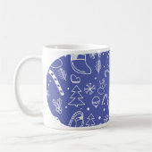 Blue Doodle Weihnachten - Festlich & Spaß Kaffeetasse (Links)