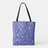 Blue Doodle Weihnachtsmuster - Spaß und Feierlichk Tasche (Rückseite)