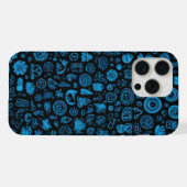 Blue Doodles iPhone 15 Pro Max Hülle (Rückseite (Horizontal))