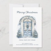 Blue Door Frohe Weihnachten von New Zuhause Ankündigung (Vorderseite)