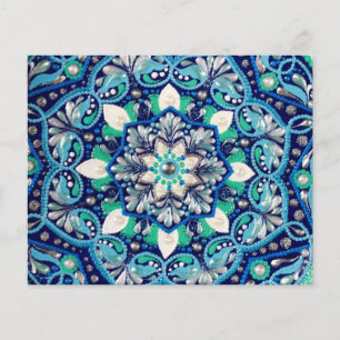 Blue dot art mandala flyer