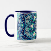 Blue dot art mandala tasse (Links)