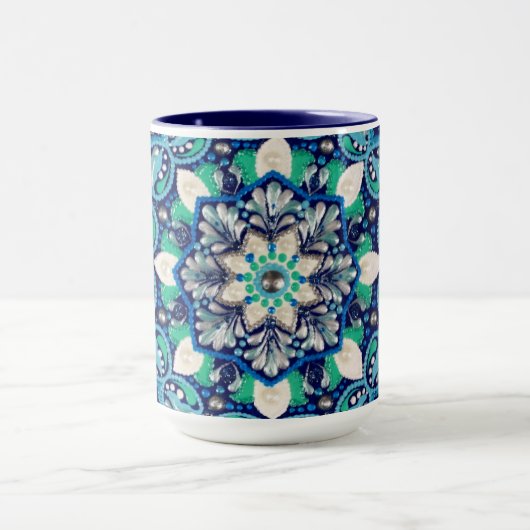 Blue dot art mandala tasse (Zentrum)