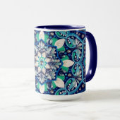 Blue dot art mandala tasse (VorderseiteRechts)