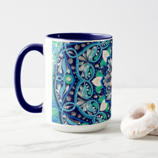 Blue dot art mandala tasse